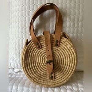 Stylish Tan Woven Circle Bag